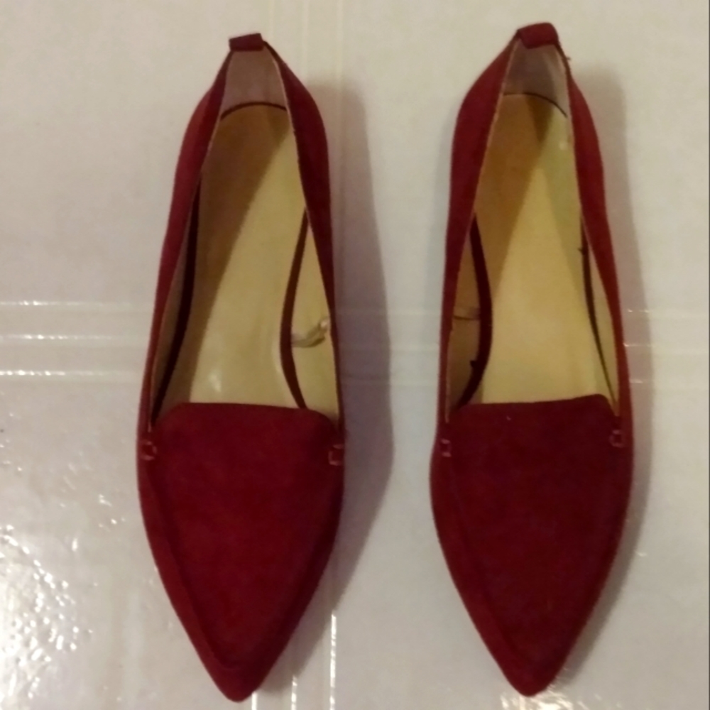 Joe Fresh Burgundy Suede Loafers size 10
